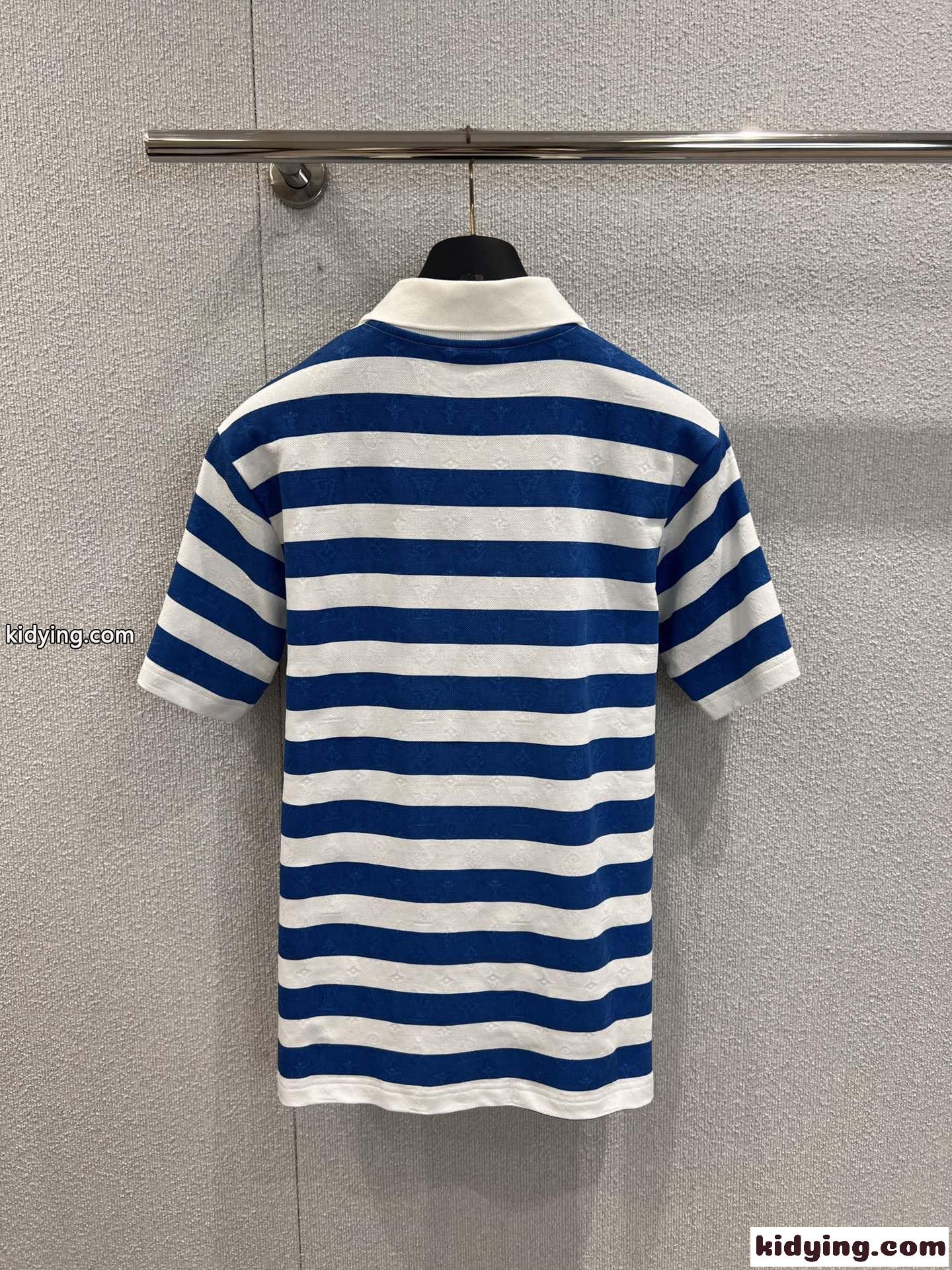 モノグラムストライプポロシャツ ルイ・ヴィトン Tシャツ コピー コットン-1