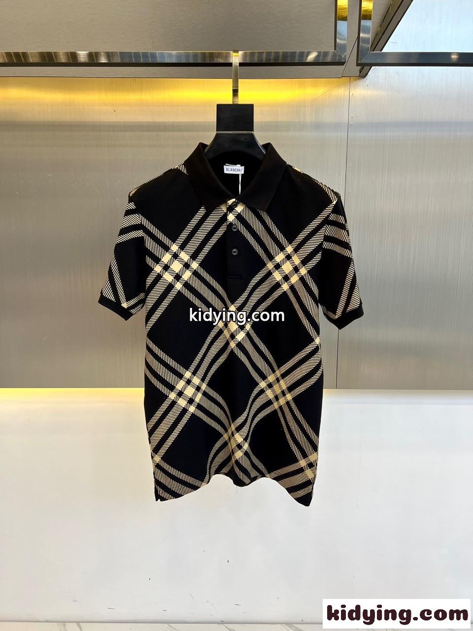 カジュアル チェック柄 ポロシャツ バーバリー Tシャツ コピー ブラック-2