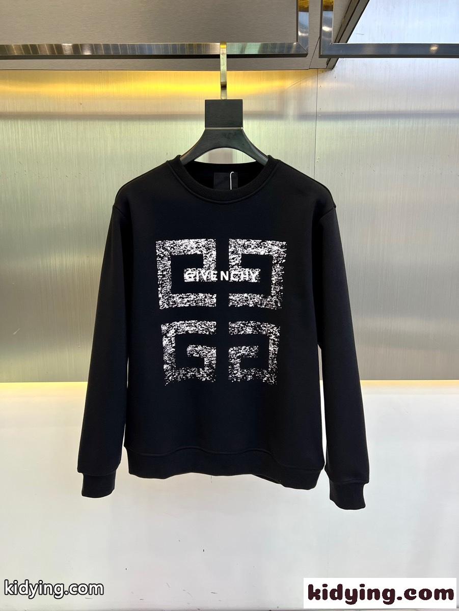 秋冬 裏起毛 ロゴ スウェットシャツ ジバンシィ Tシャツ コピー 合わせやすい ブラック-1