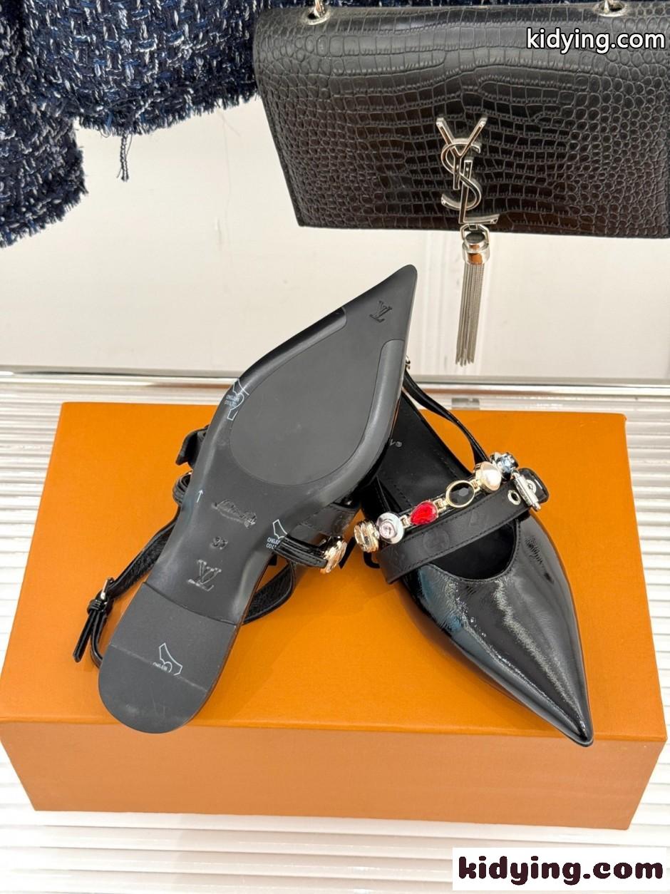 上品 高級感 LV バイブ バレリーナ ルイ・ヴィトン パンプス コピー ブラック-4