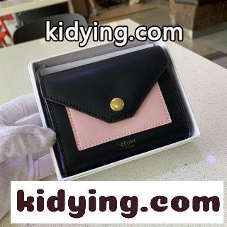 セリーヌ 財布 売るコピー Celineセリーヌコーナーpocket,封筒財布✌️ ショートサイズの光沢のある光沢のある滑らかな牛革-1