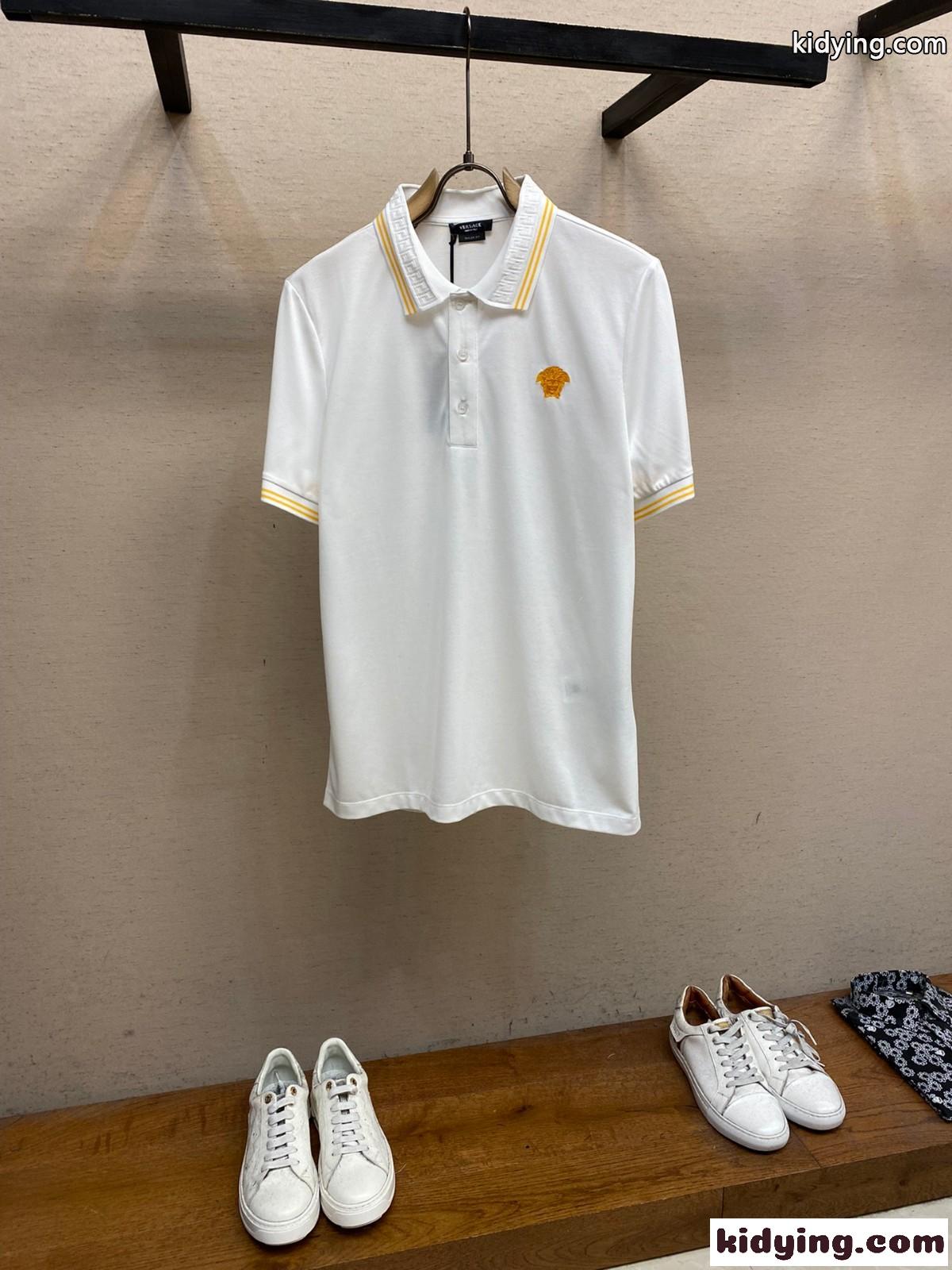 定番 カジュアル ヴェルサーチェ Tシャツ スーパーコピー 半袖 ポロシャツ ホワイト-0