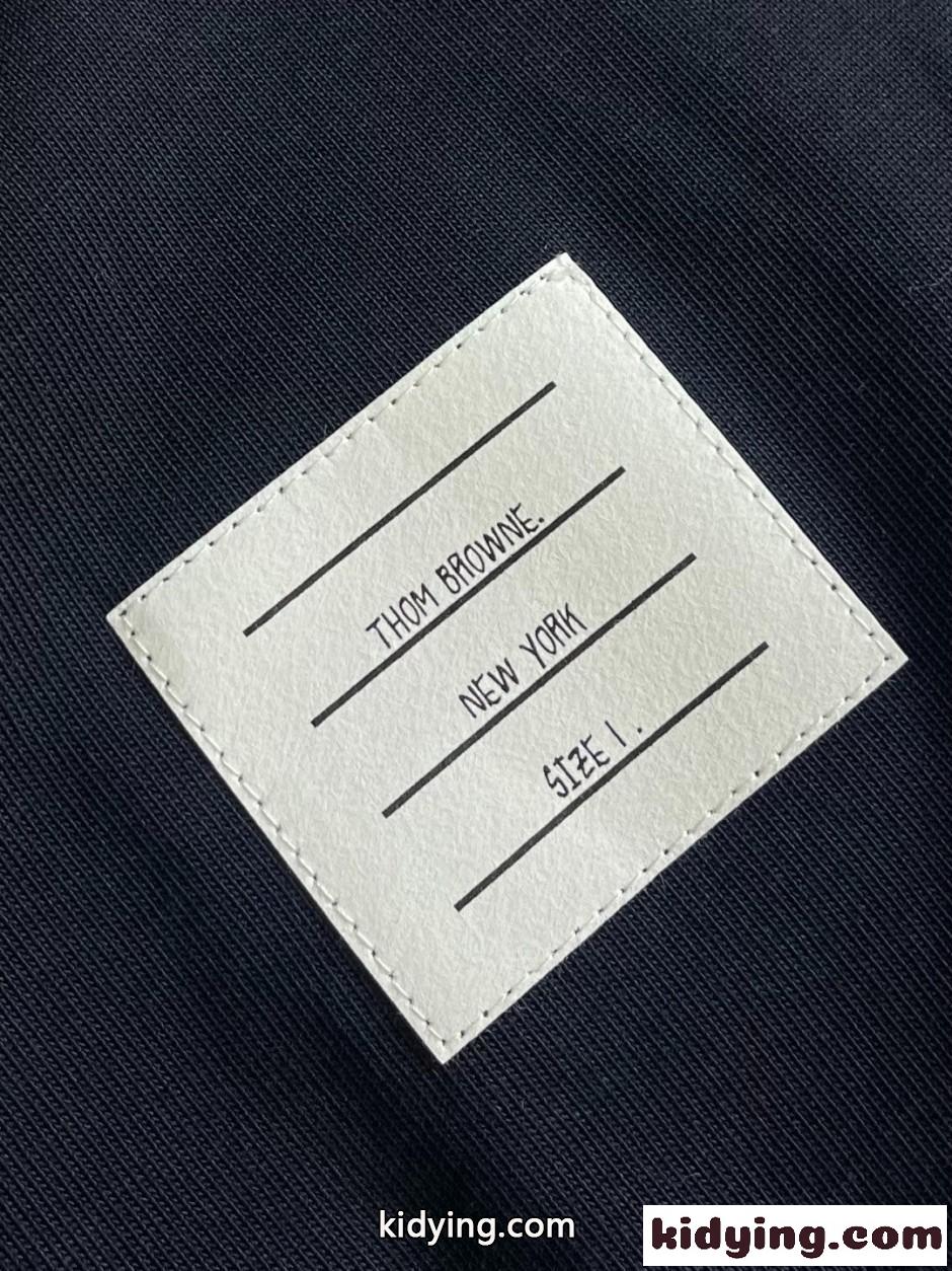 洗練された 配色 ポロシャツ トムブラウン Tシャツ 偽物 ネイビー-4
