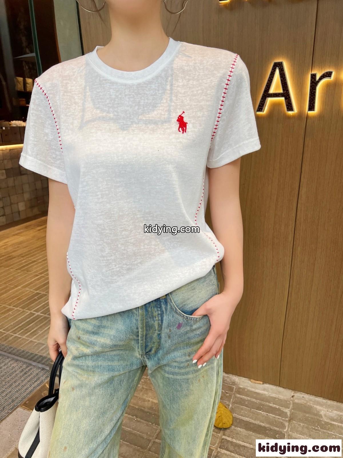 おしゃれ クルーネック 半袖Tシャツ ラルフローレン Tシャツ コピー ホワイト-4