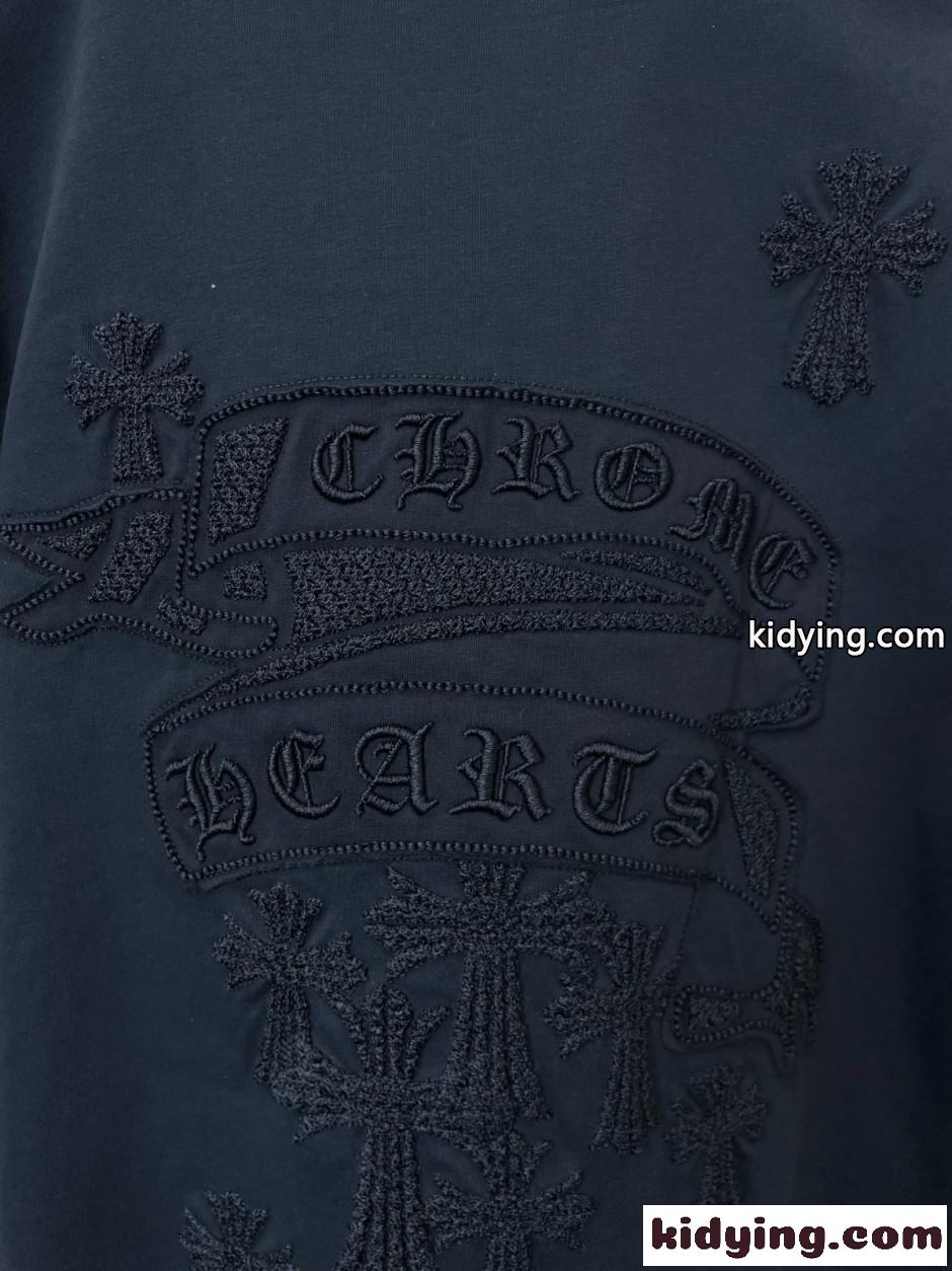 カジュアル クルーネック 半袖Tシャツ クロムハーツ Tシャツ 偽物 合わせやすい-4