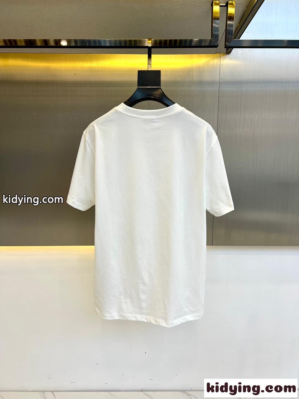 シンプル カジュアル コットン 半袖Tシャツ モンクレール Tシャツ コピー ホワイト-4