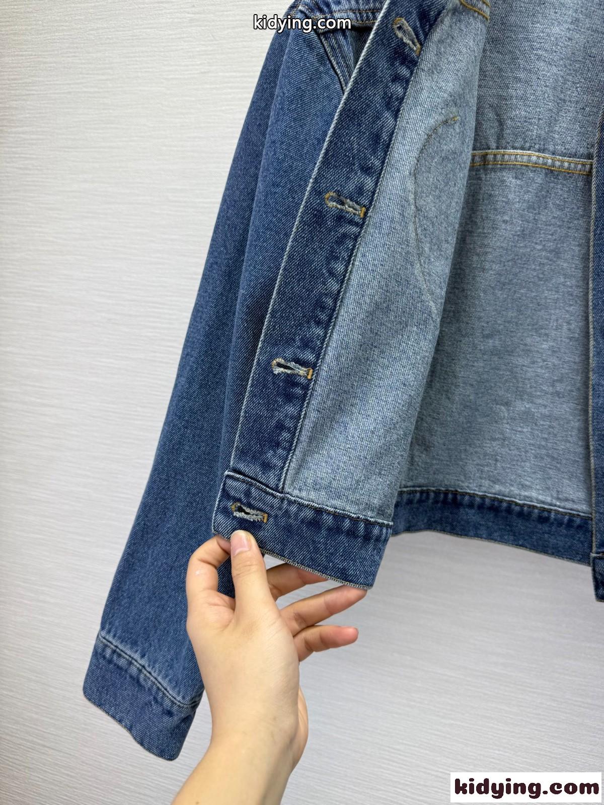 おしゃれ クロップド デニムジャケット シャネル ジャケット 偽物 レディース-3