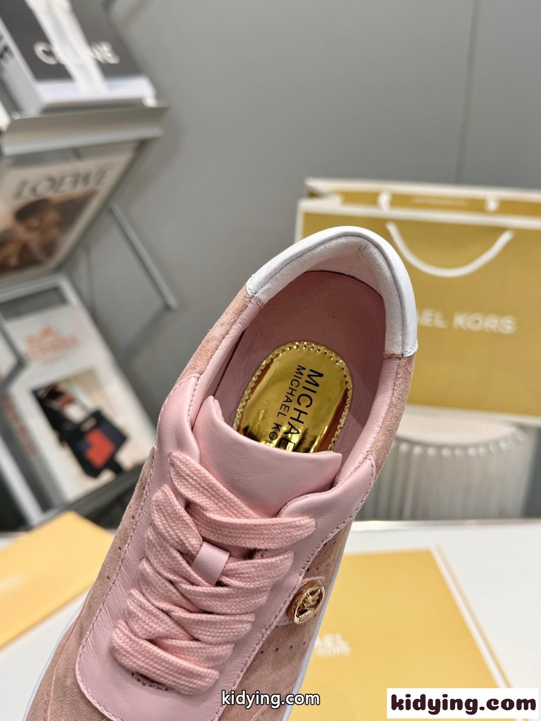 洗練された カジュアル マイケルコース スニーカー スーパーコピー スエード ピンク-4