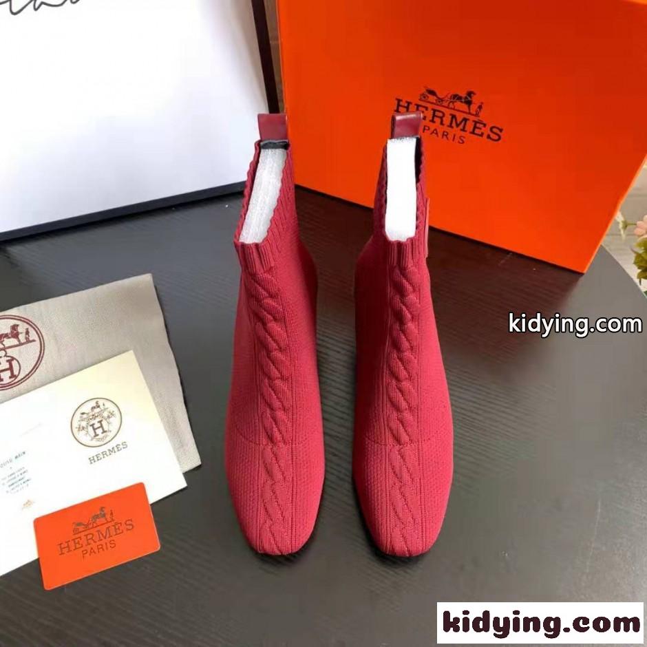 HERMES エルメス ジェナ ショートブーツ コピー アンクルブーツ レッド-0