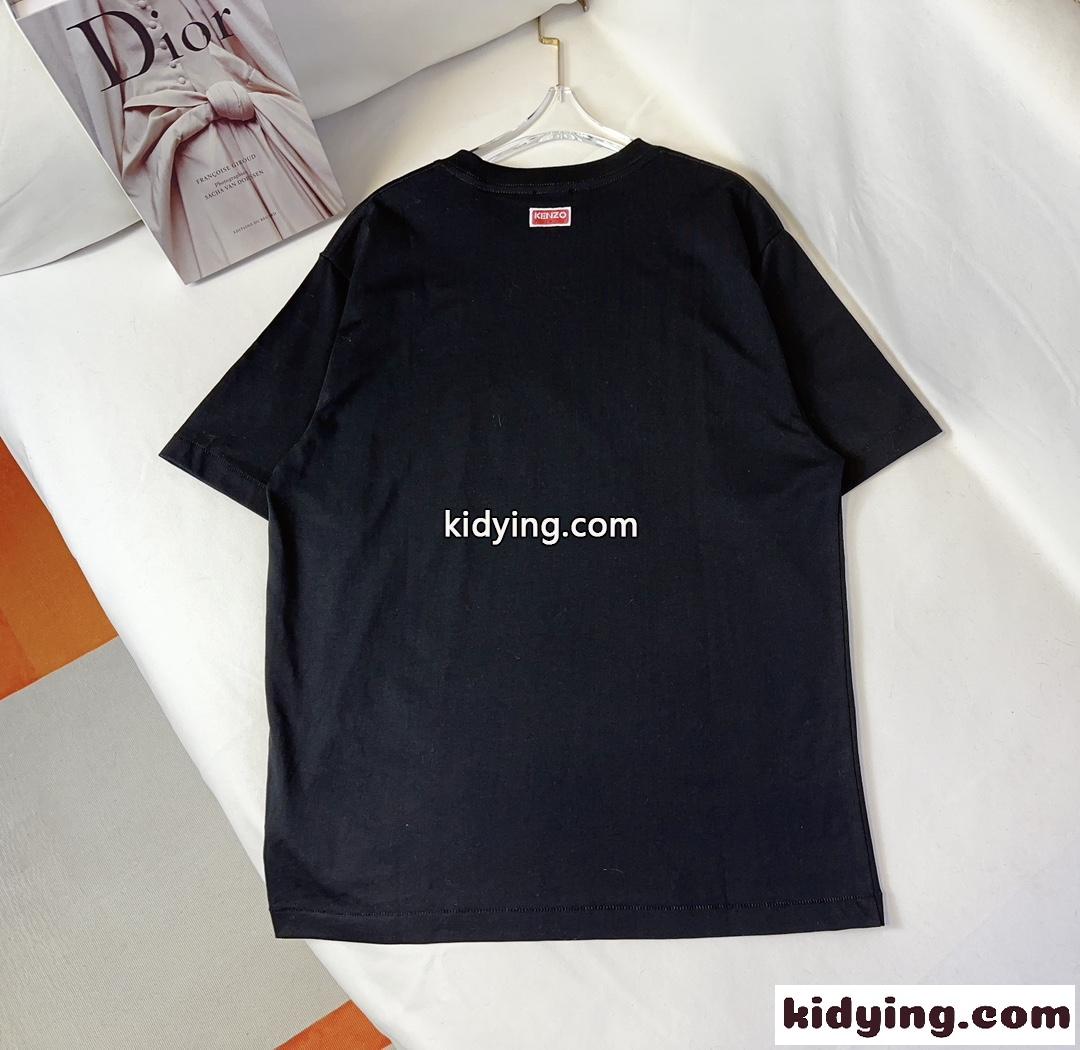 ケンゾー Tシャツ コピー ユニセックス コットン 人気 クルーネック プリント-1