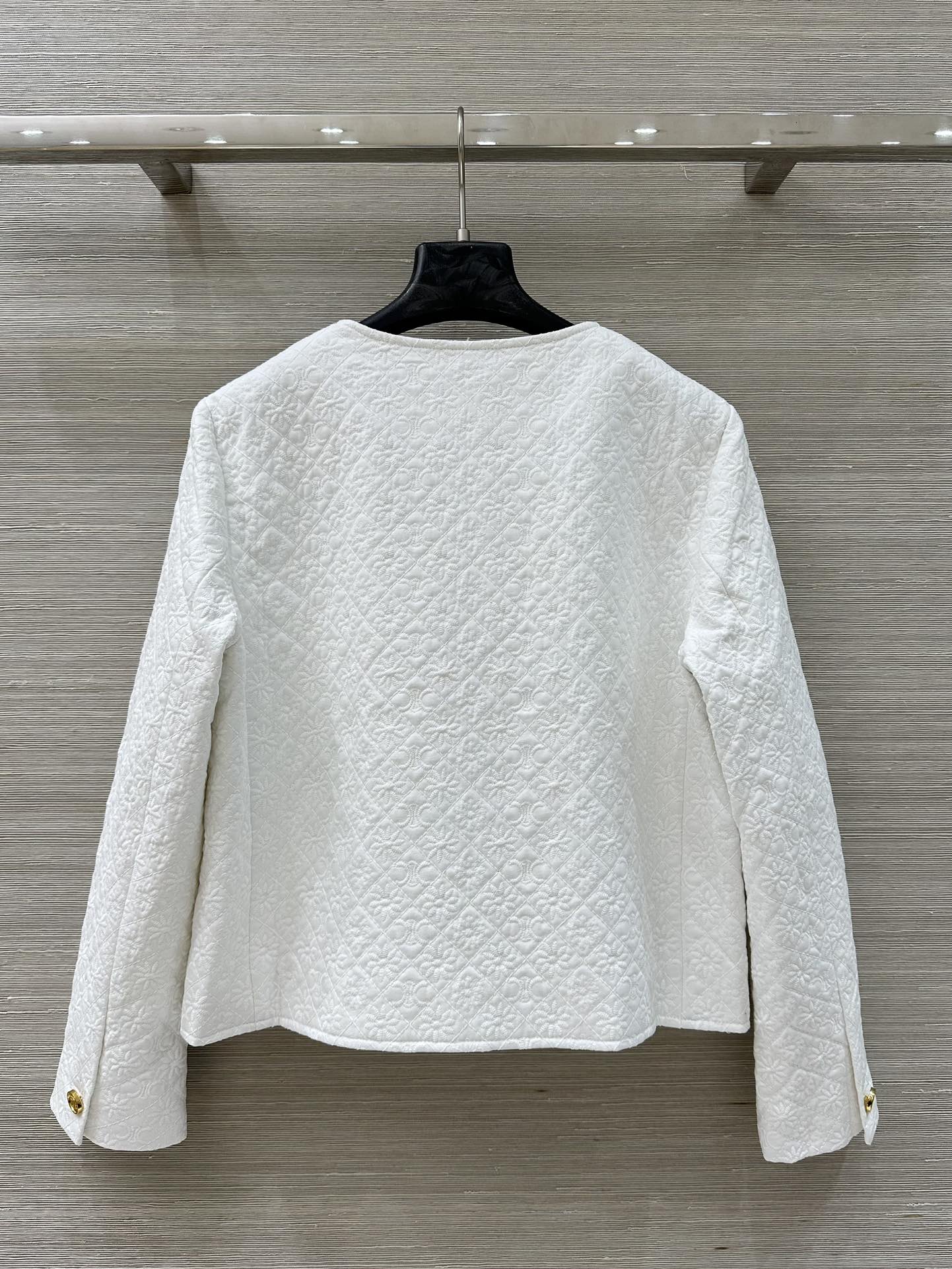 上品 ノーカラージャケット セリーヌ ジャケット コピー レディース アウター ホワイト-4