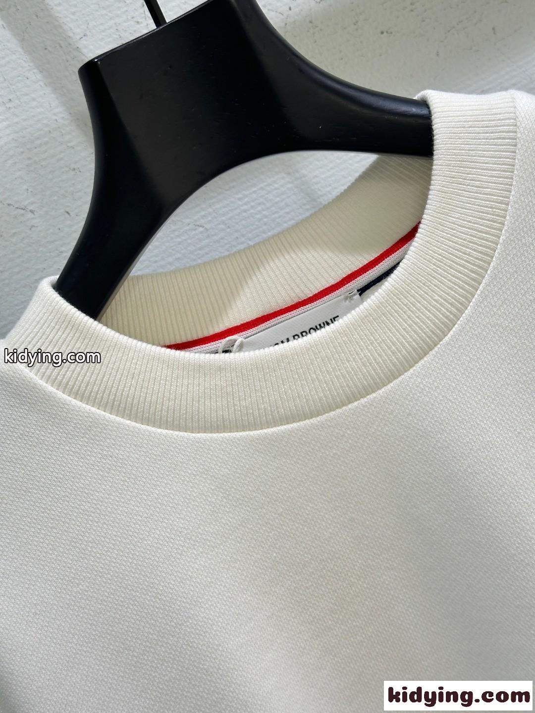 カジュアル お洒落 長袖Tシャツ トムブラウン Tシャツ 偽物 クルーネック ホワイト-1
