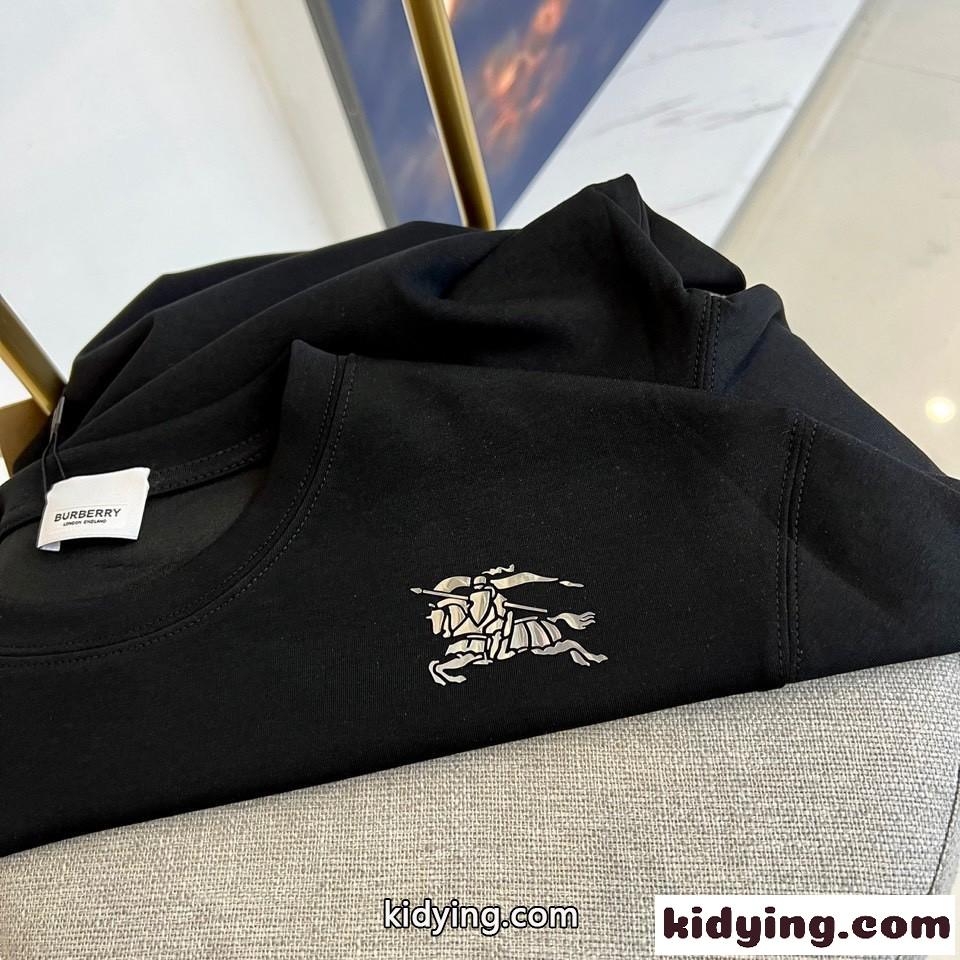 合わせやすい カジュアル コットン 長袖Tシャツ バーバリー Tシャツ コピー ブラック-1