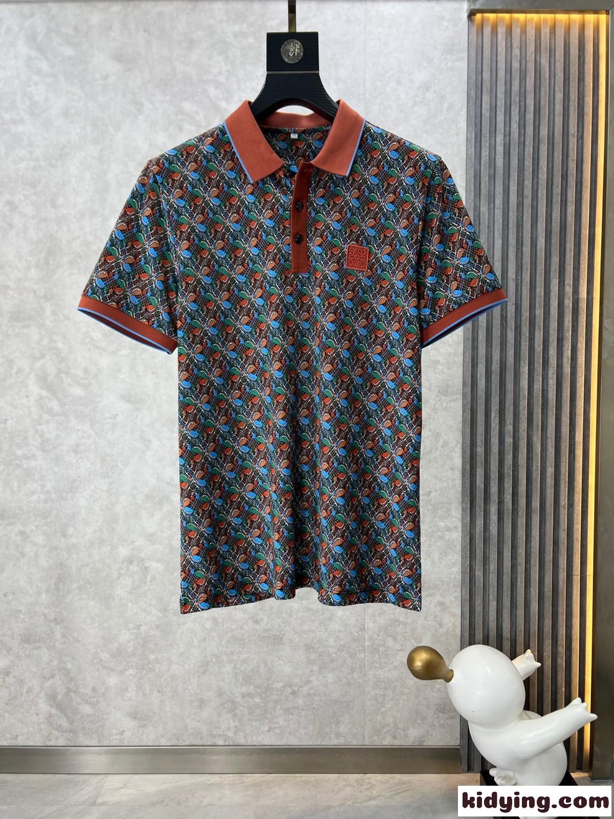 総柄 プリント 半袖 コットンピケ ポロシャツ ロエベ Tシャツ 偽物-2