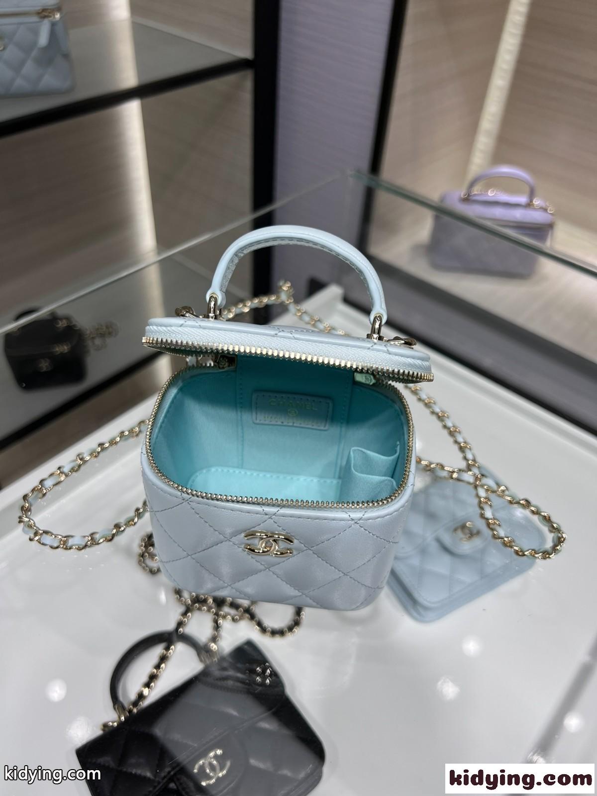シンプル AP2198 化粧ケース 大容量 ショルダー チェーン シャネル バッグ 人気 コピー クラシック メイクボックス-3