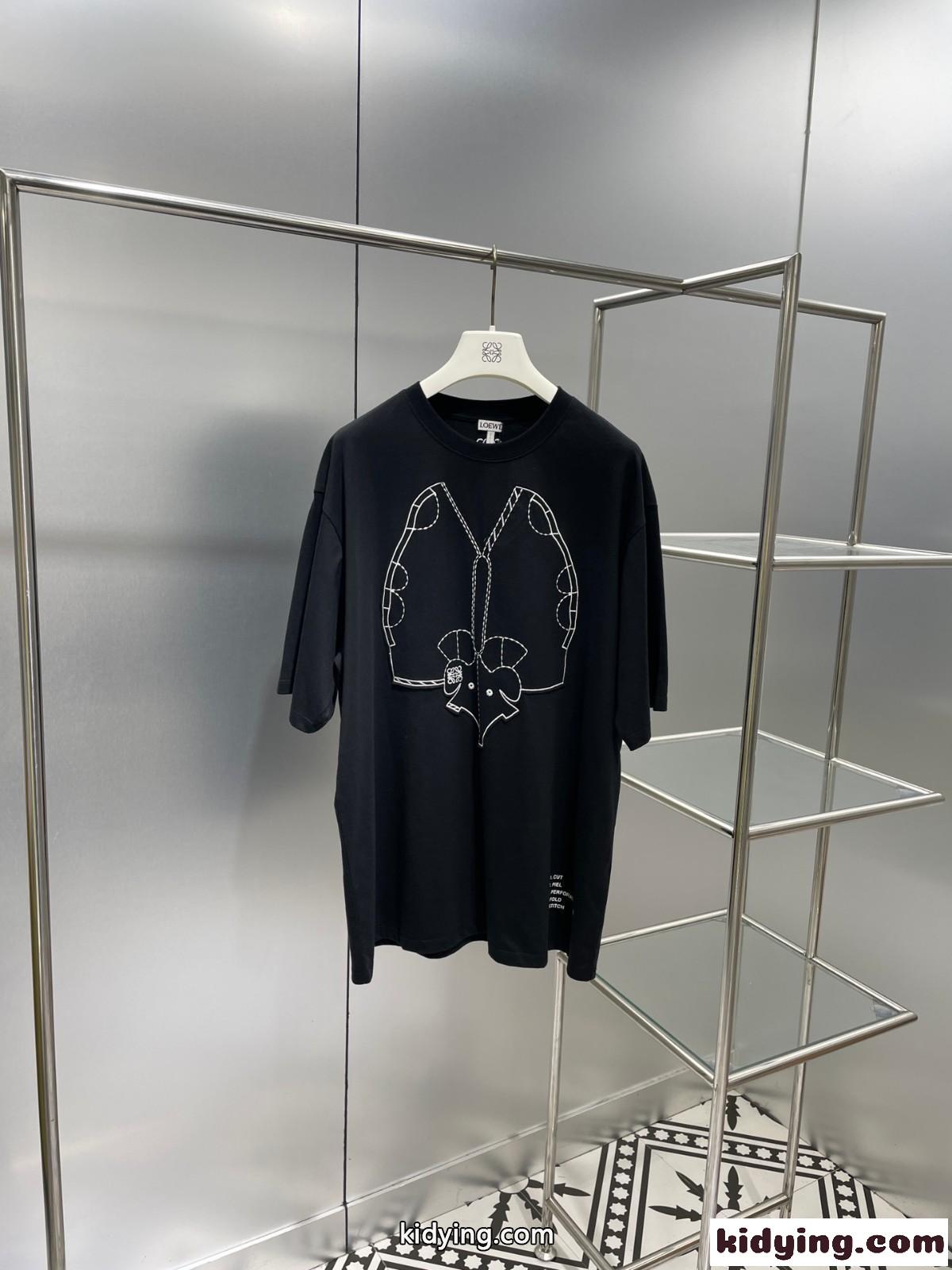 体型カバー ユニセックス おしゃれ ゆったり コットン 春夏 新作 ロエベ tシャツ コピー カジュアル クルーネック-5