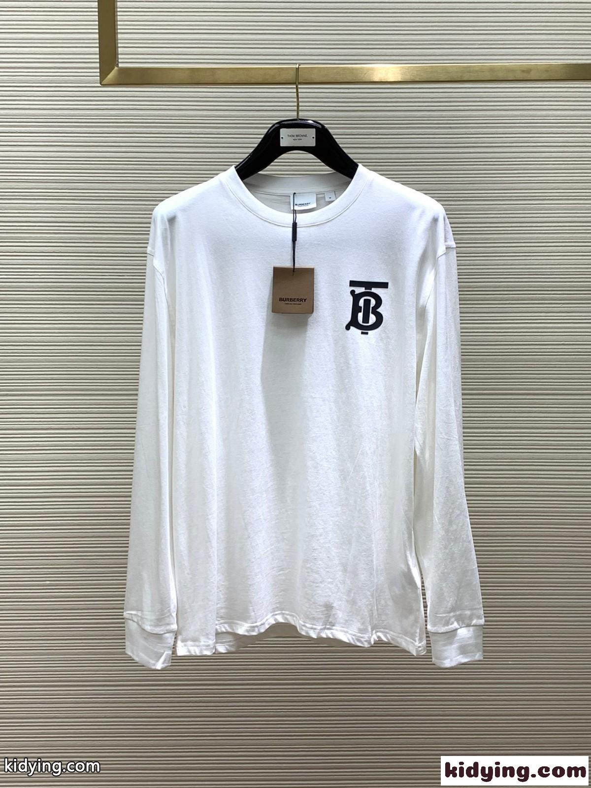 定番 カジュアル ロゴ 長袖Tシャツ バーバリー Tシャツ コピー ホワイト-1