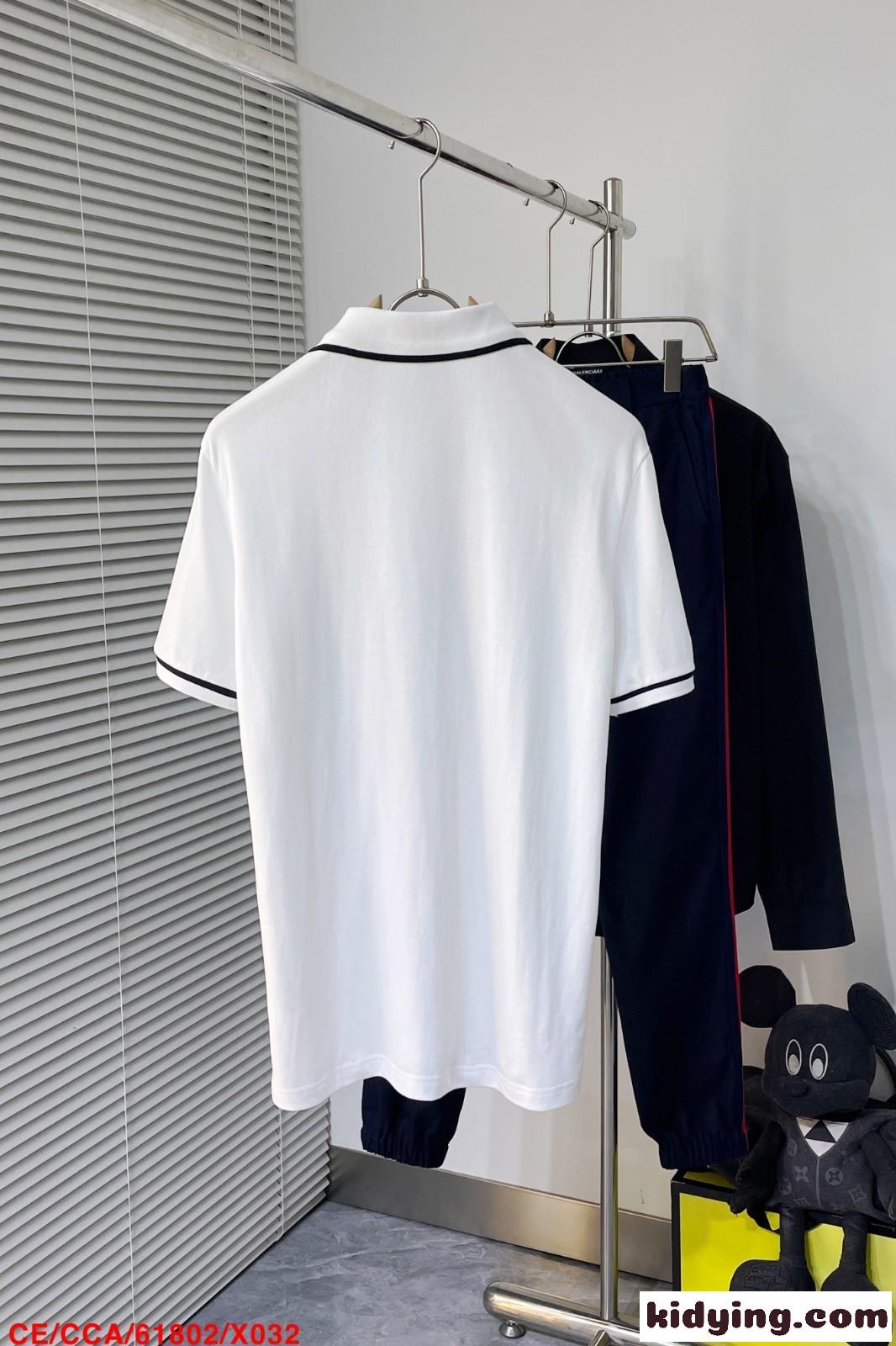 クラシック コットンピケ ポロシャツ セリーヌ Tシャツ コピー メンズ-0