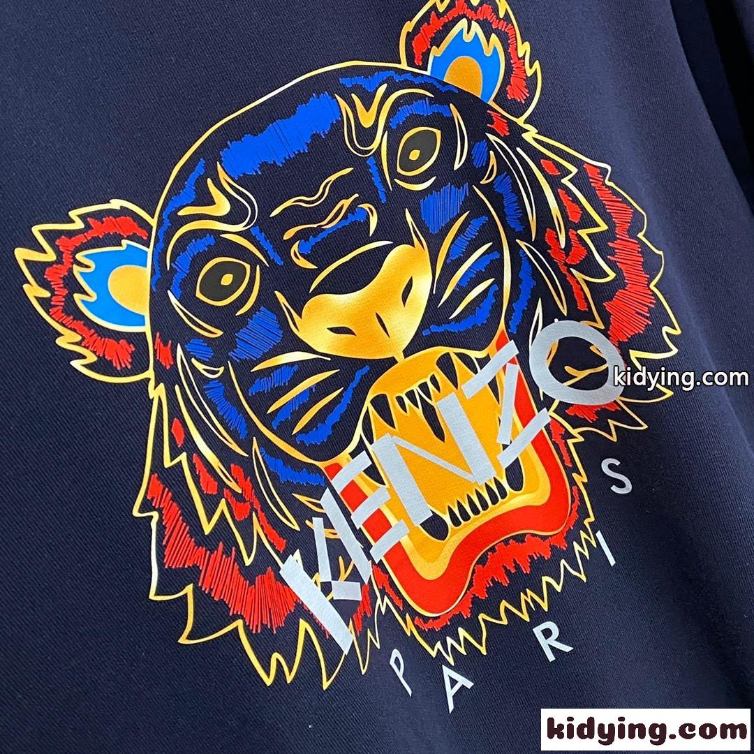 定番 タイガー コットン スウェットシャツ ケンゾー Tシャツ コピー ブルー-1