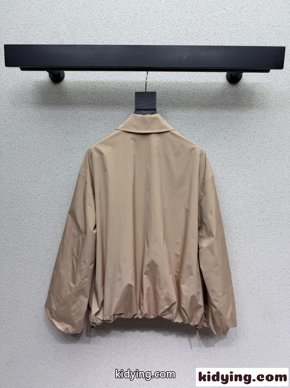 ラッフル ジップアップ ブルゾン ロエベ ジャケット 偽物 ベージュ-4