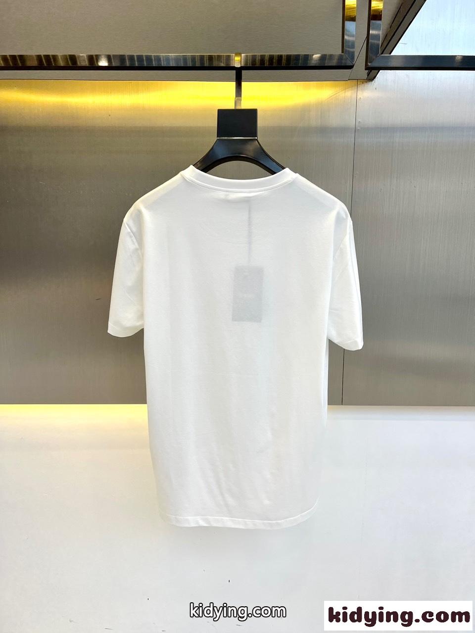 カジュアル ロゴ クルーネック 半袖Tシャツ ヴェルサーチェ Tシャツ 偽物 ホワイト-5