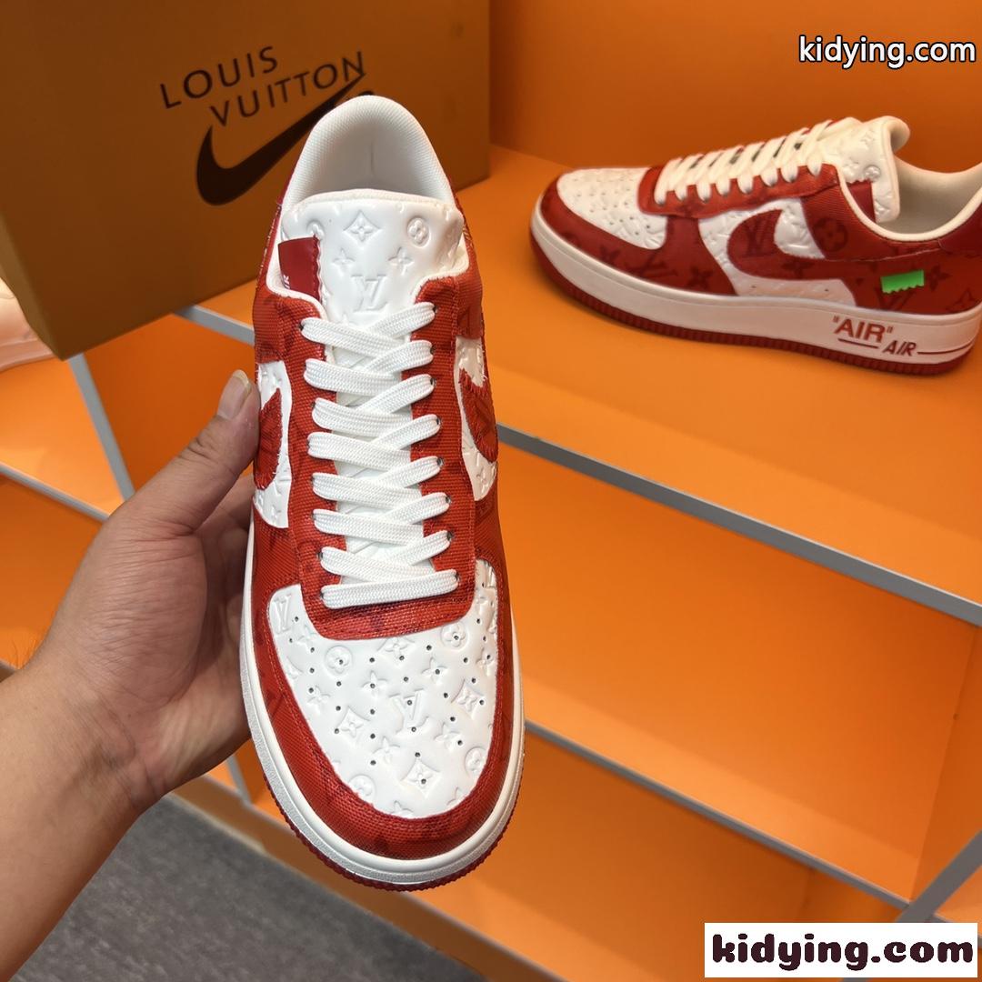 人気 カジュアル レースアップ LV x OFF-WHITE x Nike オフホワイト スニーカー コピー 目立つ 配色 メンズ-4
