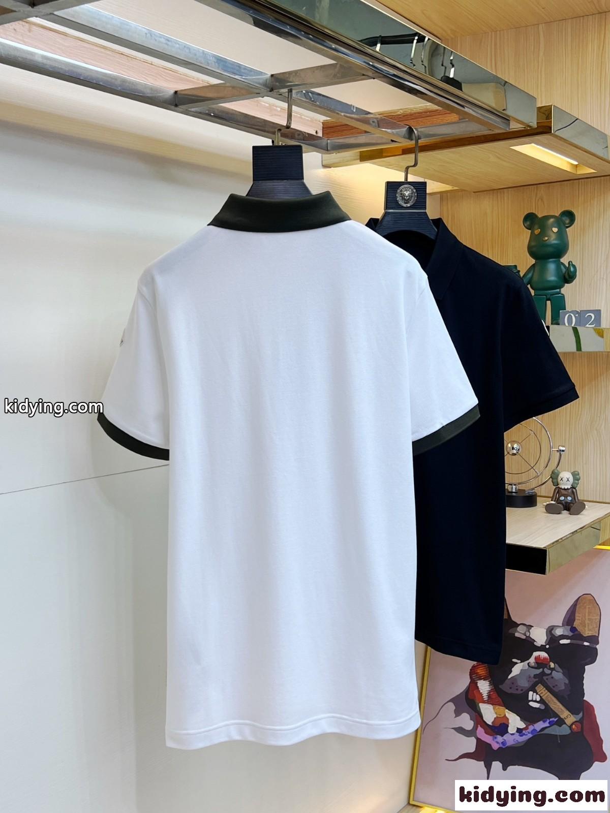 おしゃれ ハーフジップ 半袖 ポロシャツ モンクレール Tシャツ コピー カジュアル-3