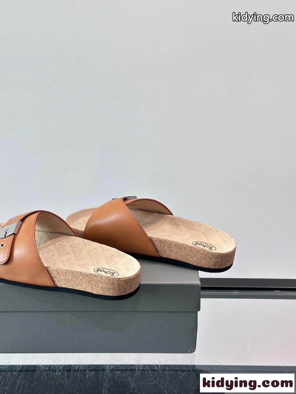 BALENCIAGA × Scholl コラボレーション サンダル バレンシアガ コピー ブラウン-2