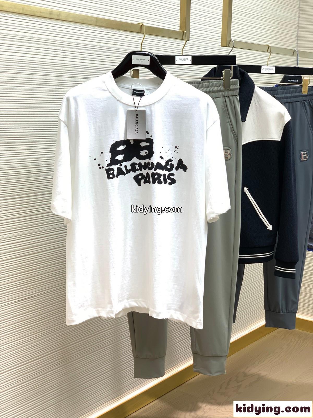人気 カジュアル HAND DRAWN BB ICON 半袖Tシャツ バレンシアガ Tシャツ コピー ホワイト-0