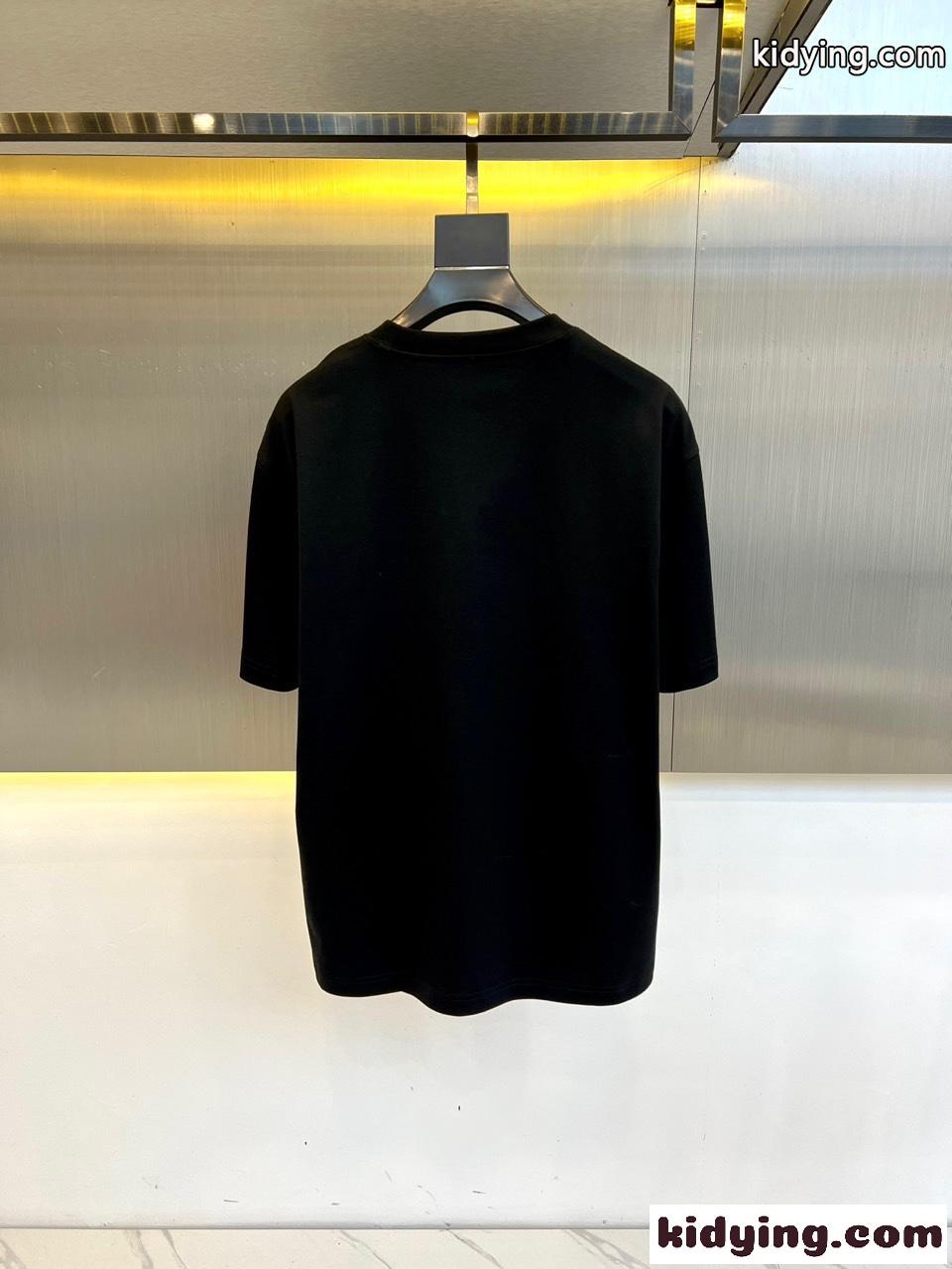 カジュアル ロゴ入り コットン Tシャツ バーバリー 半袖Tシャツ コピー ブラック-3