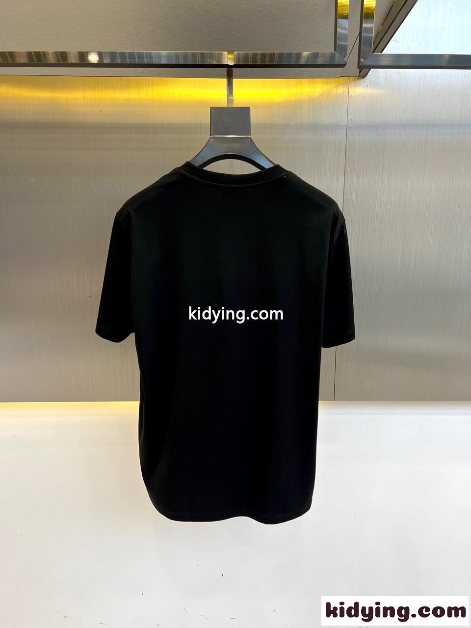 シンプル 上品 コットン クルーネック エルメス Tシャツ 偽物 半袖トップス ブラック-3