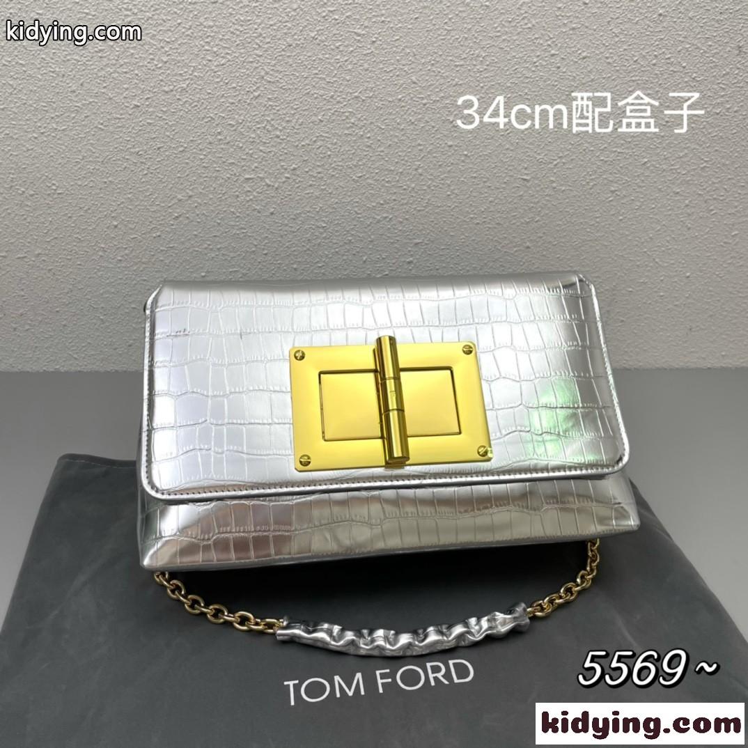 高級感 トムフォード バッグ コピー 人気 レディース チェーン クロコダイル型押し ショルダーバッグ-0