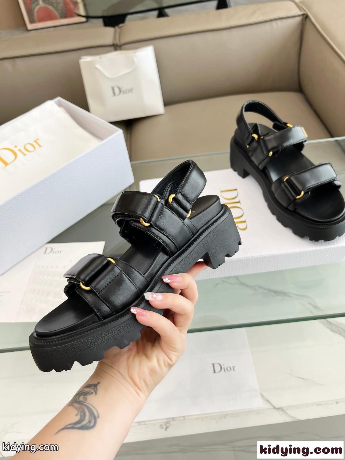 Dioract プラットフォームサンダル クリスチャン・ディオール サンダル コピー ブラック-3