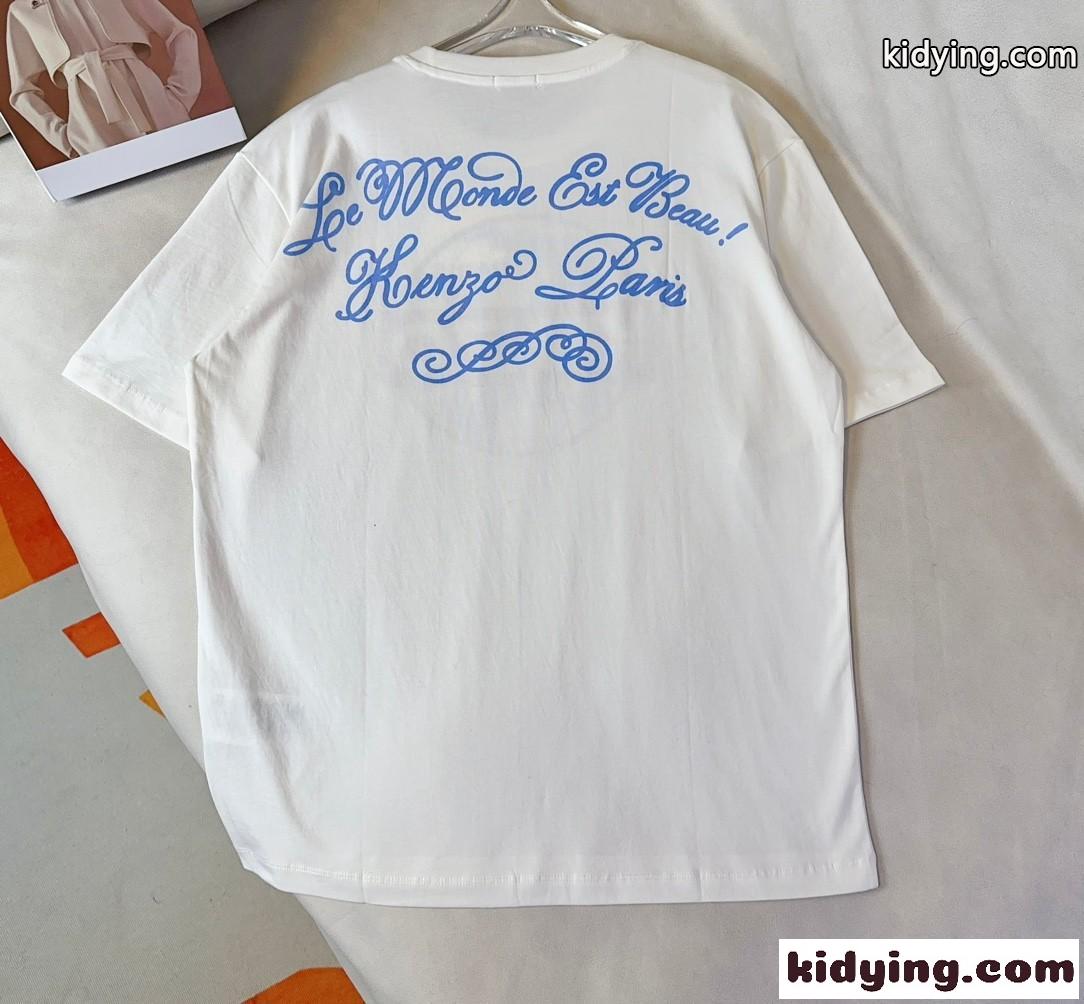 マルチカラー コットン 半袖Tシャツ ケンゾー Tシャツ コピー ホワイト-0