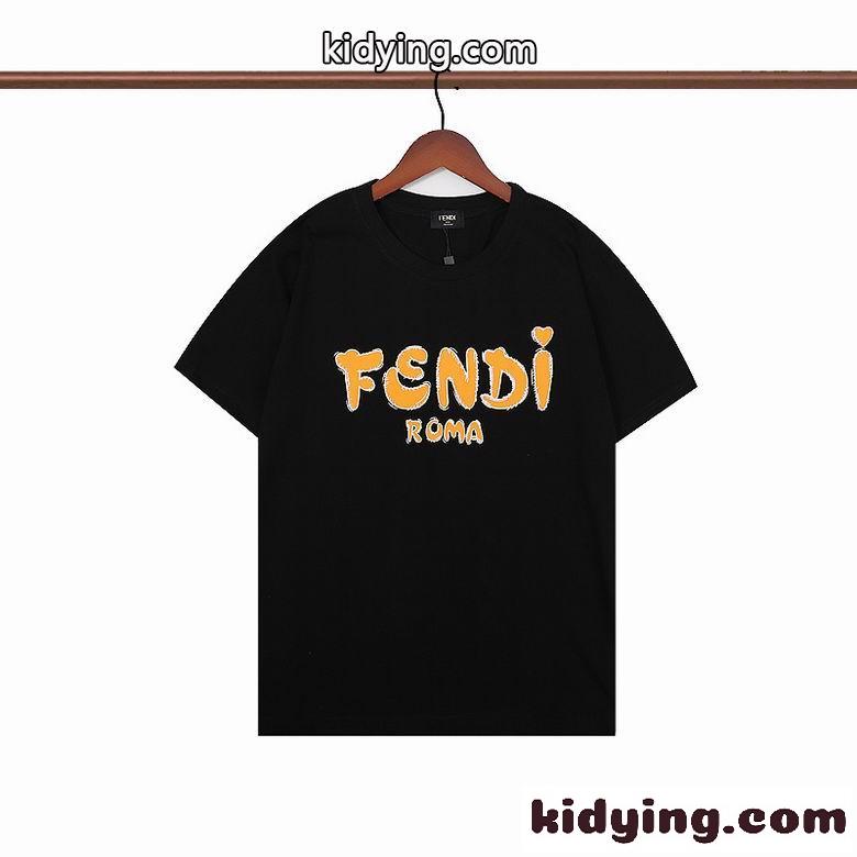 ユニセックス 定番 ロゴ プリント クルーネック フェンディ Tシャツ コピー 半袖 トップス 可愛い おしゃれ-7