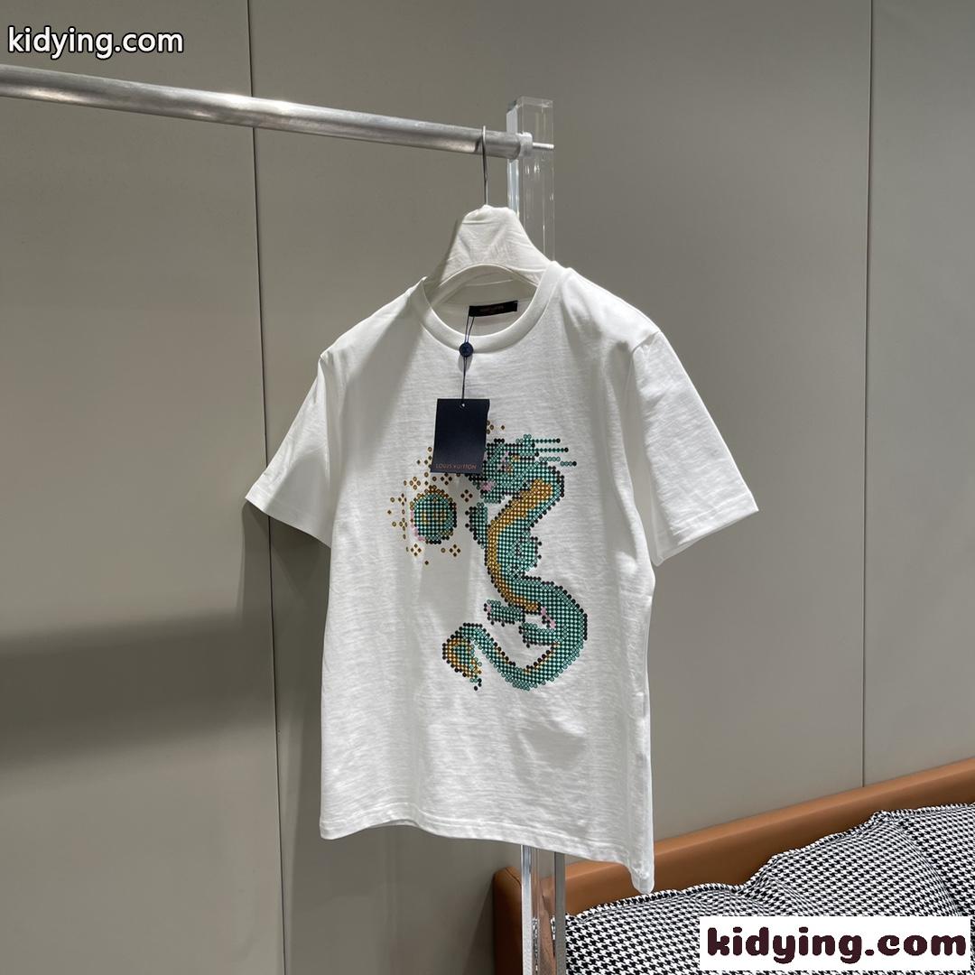 ショートスリーブコットンTシャツ ルイ・ヴィトン Tシャツ コピー-2