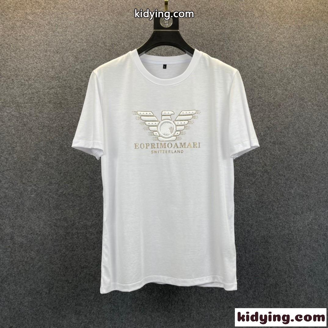 ロゴ ラインストーン カジュアル 着心地いい クルーネック 夏 定番 人気 おすすめ メンズ 半袖 トップス アルマーニ tシャツ コピー-4