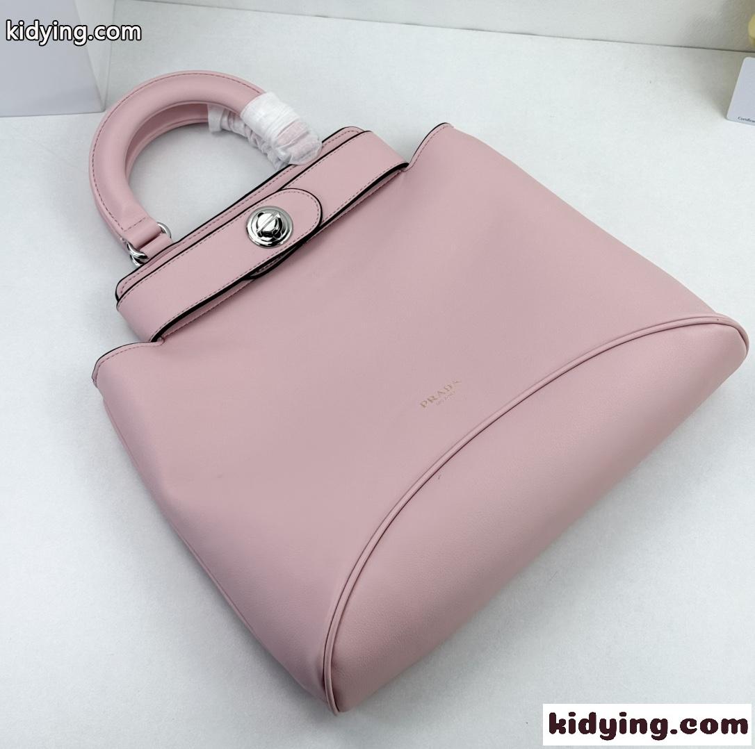 新作♪PRADA エチュード ミディアム レザーバッグ プラダ バッグ コピー ピンク-3