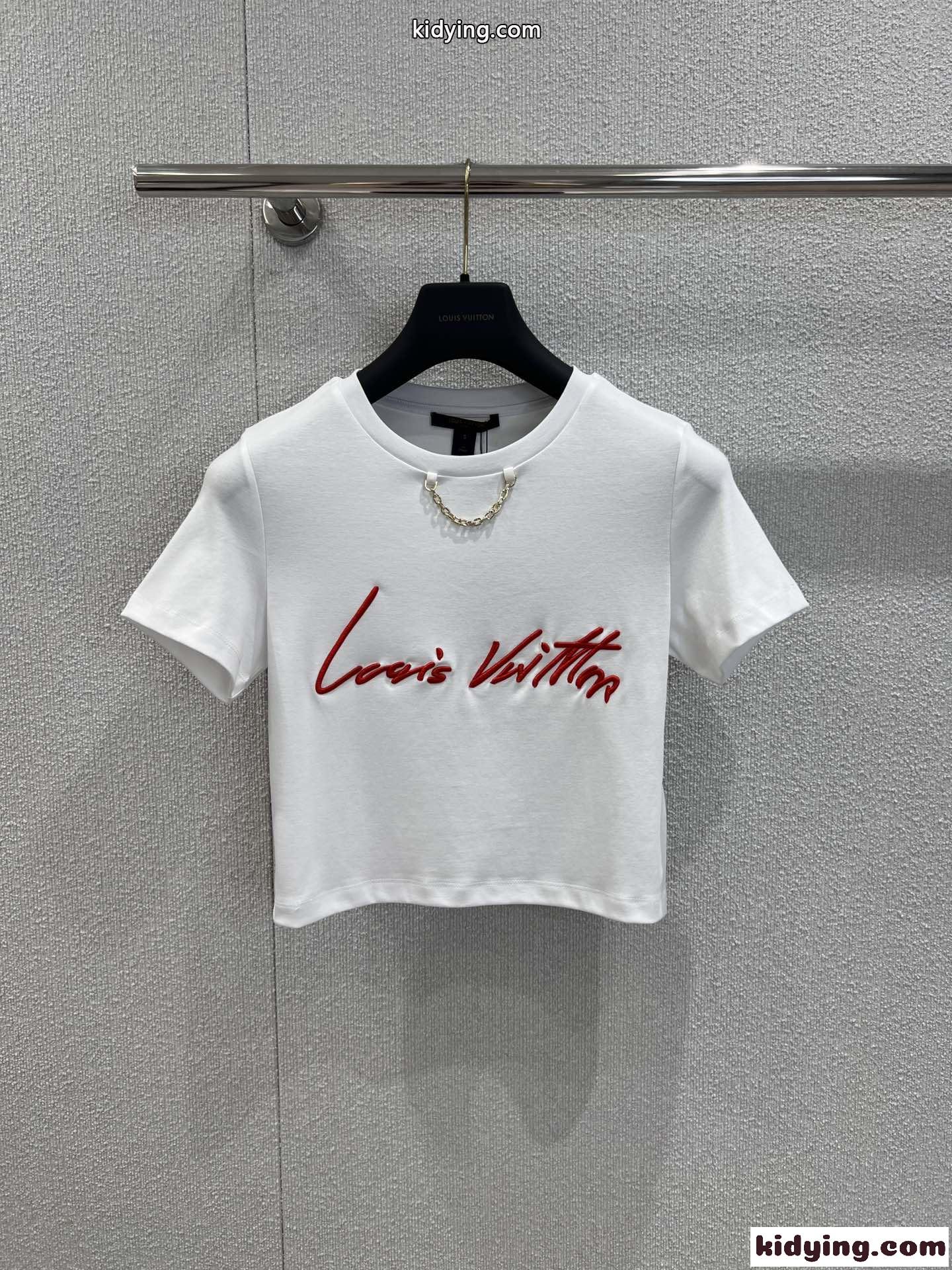 カーシブ シグネチャー クロップトップ ルイ・ヴィトン Tシャツ コピー-1