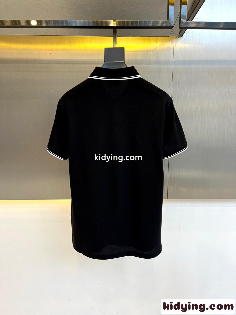 シンプル ロゴ コットンピケ ポロシャツ サルヴァトーレ・フェラガモ 半袖Tシャツ コピー ブラック-4