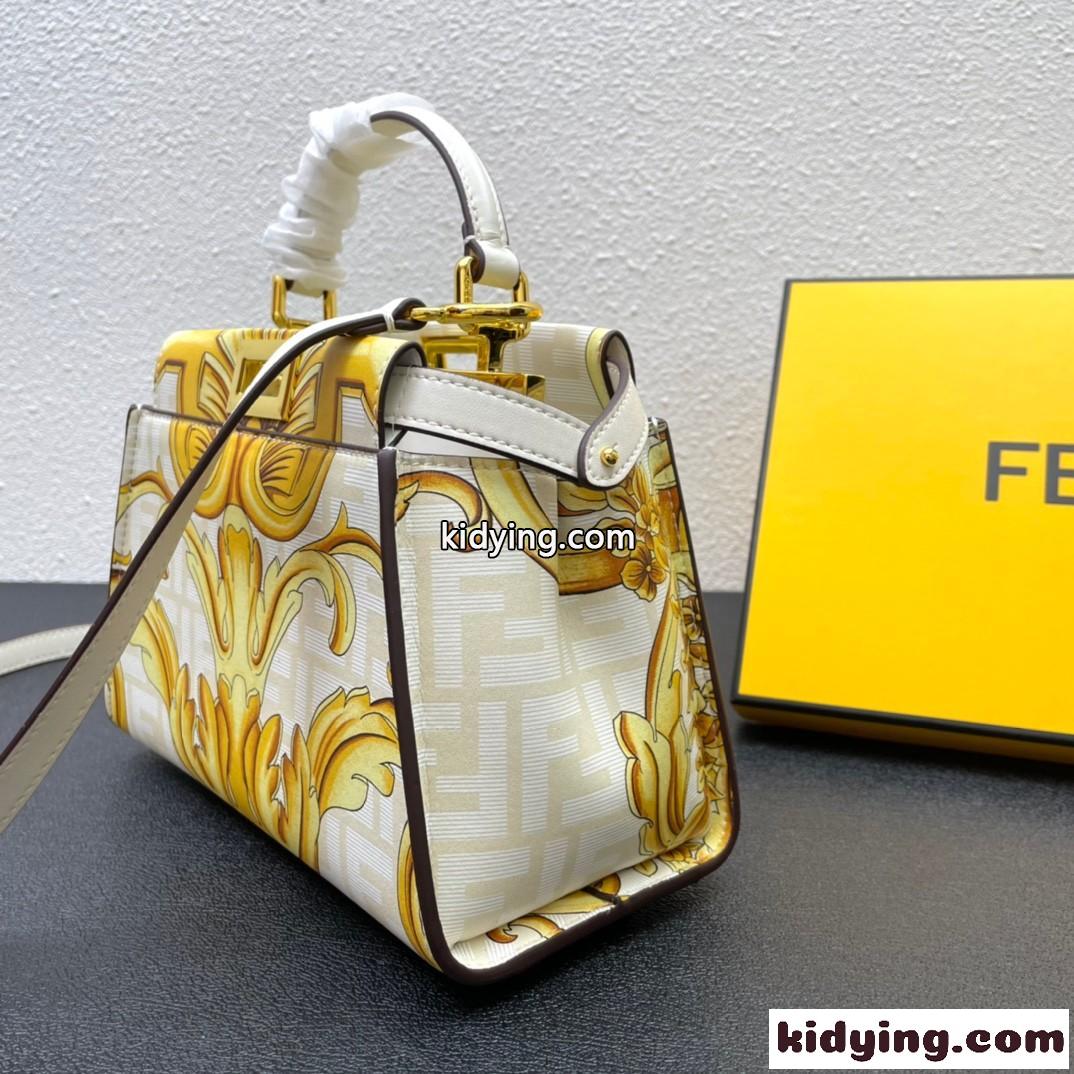 FENDI × VERSACE フェンダーチェ エレガント プリント フェンディ バッグ 人気 コピー レディース ハンドバッグ-1