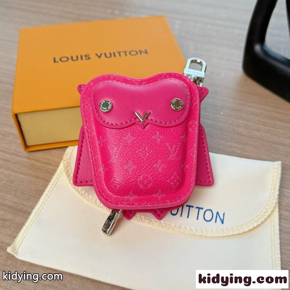 ルイ・ヴィトン キーホルダー 偽物 バッグチャーム・LV オウル ローズピンク-2