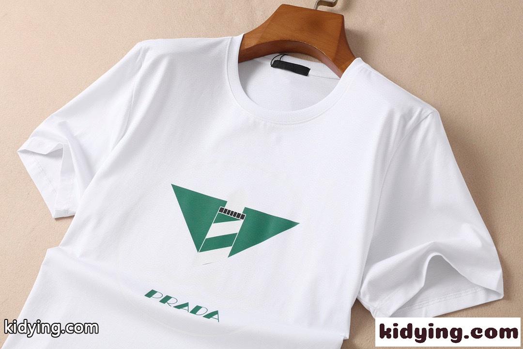着回し力抜群 ロゴ プリント tシャツ プラダ 半袖tシャツ コピー 人気 定番 シルケット加工 快適-3