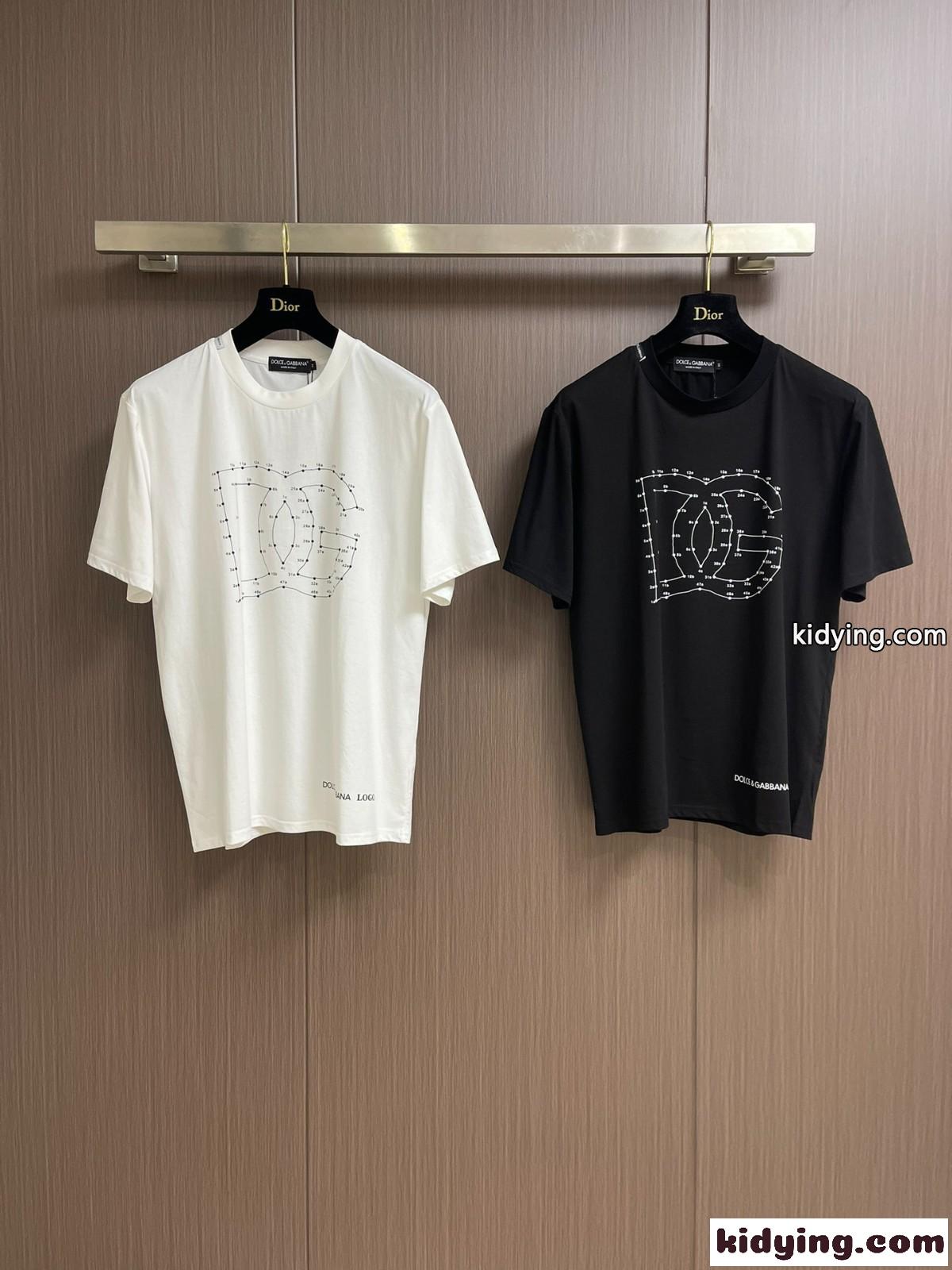 おしゃれ シンプル ドルチェ&ガッバーナ Tシャツ コピー ロゴ入り 半袖Tシャツ コットン-0