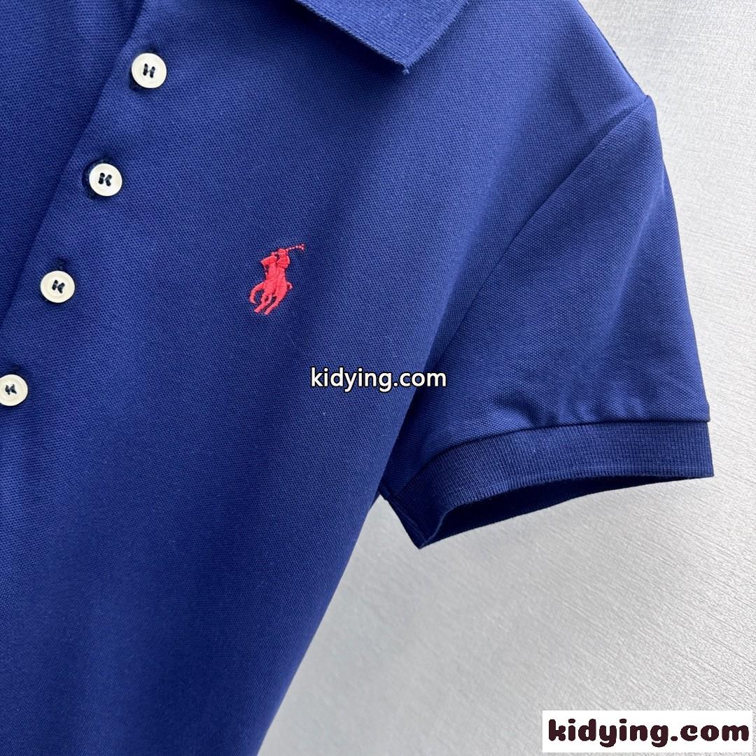 スリム フィット ストレッチ ポロシャツ ラルフローレン 半袖Tシャツ コピー ブルー-1