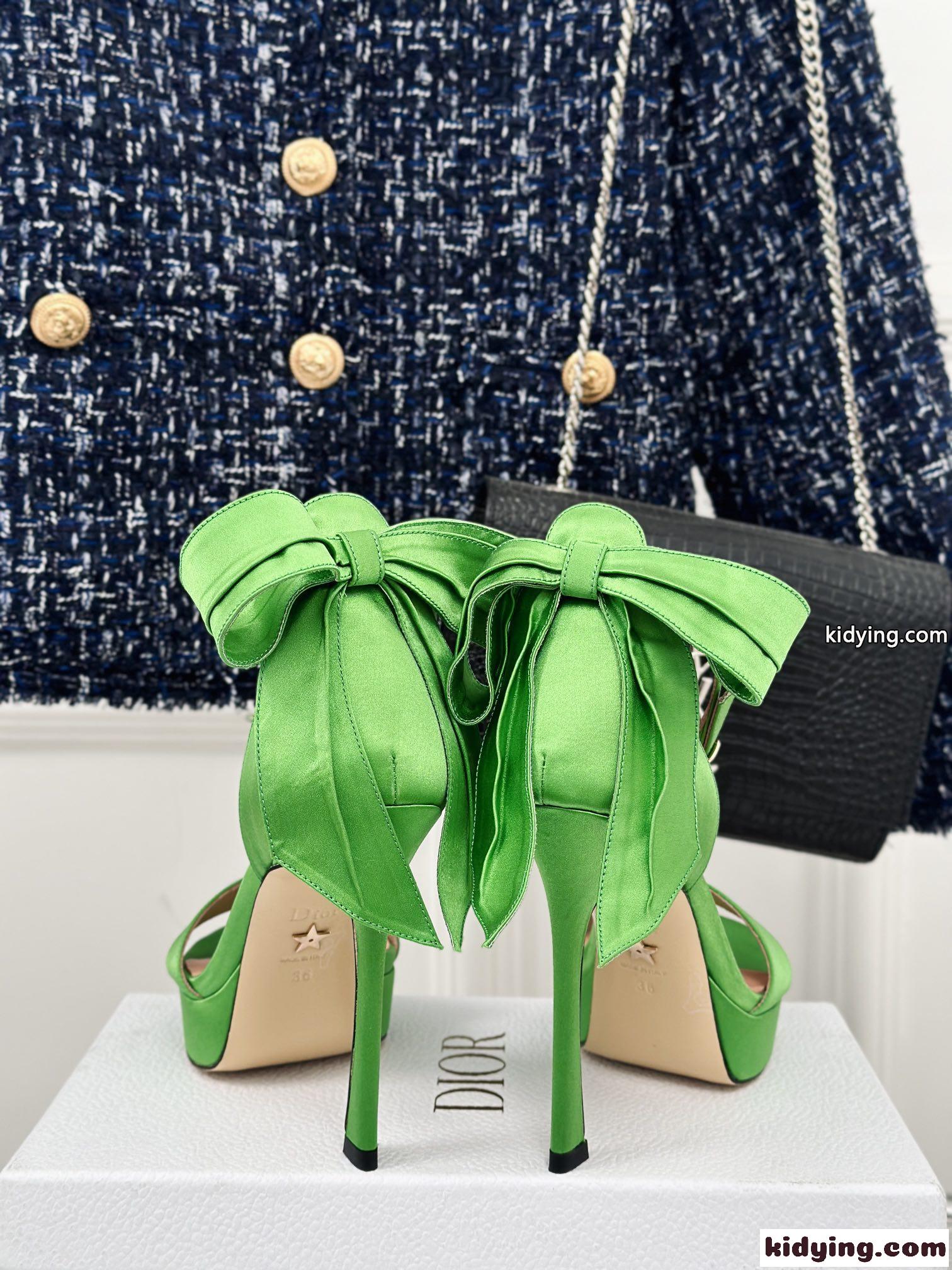 Mlle Dior ヒールサンダル クリスチャン・ディオール サンダル コピー グリーン-3