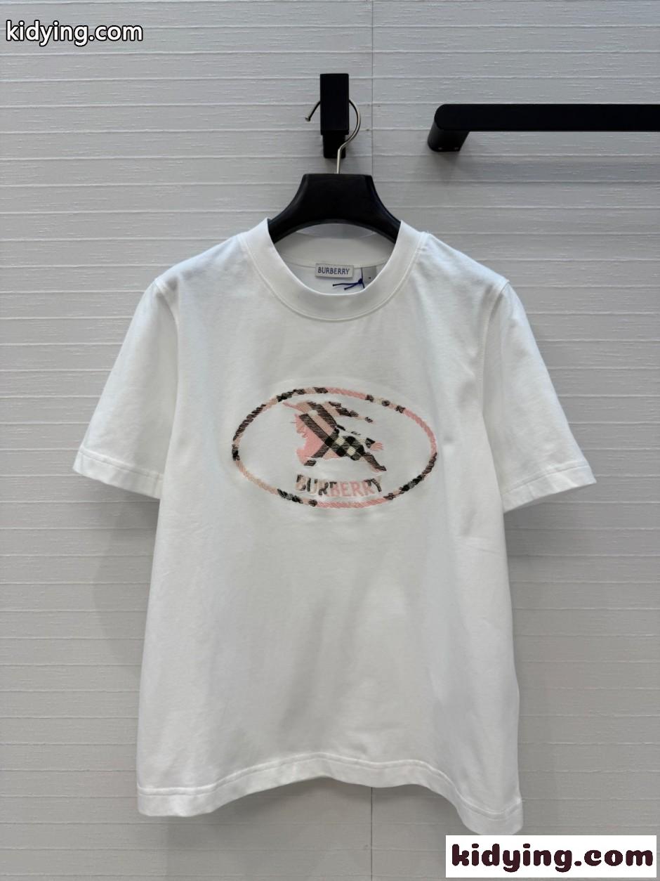 バーバリー Tシャツ 偽物 チェックナイトスタンプ コットンTシャツ-0
