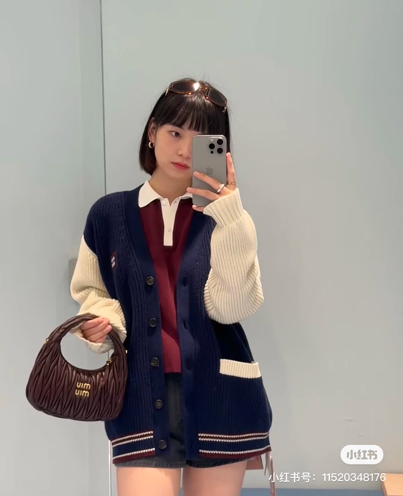ウールxカシミヤ カーディガン ミュウミュウ ニット スーパーコピー-4