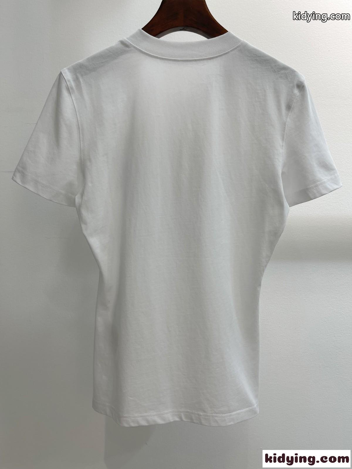 コットン 着心地いい プリント クルーネック ヴェルサーチェ 半袖Tシャツ コピー トップス 合わせやすい ホワイト ブラック-0