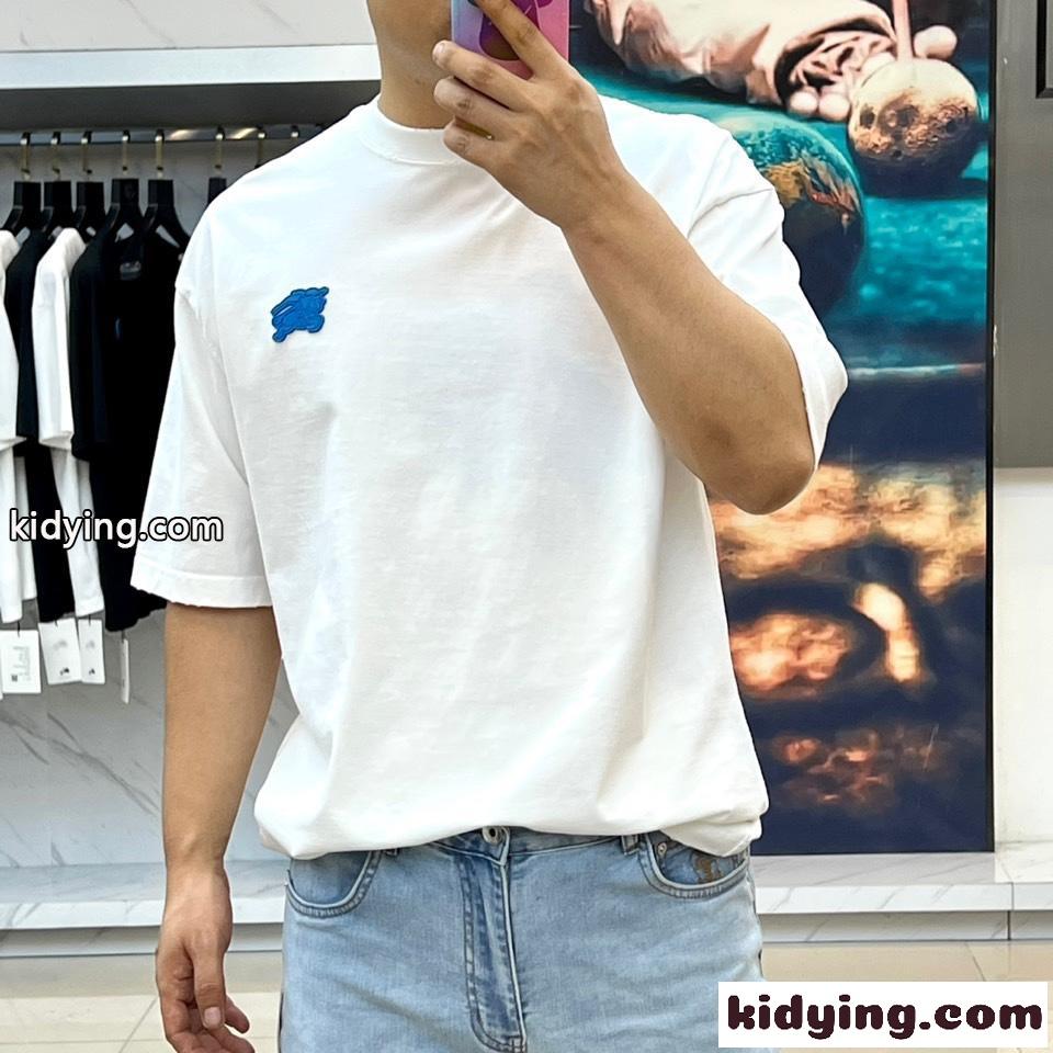 シンプル リラックス コットン 半袖Tシャツ バーバリー Tシャツ 偽物 ホワイト-1